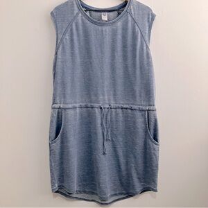 le verde athletic sun dress Women Size XL Heather Blue Sleeveless Drawstring